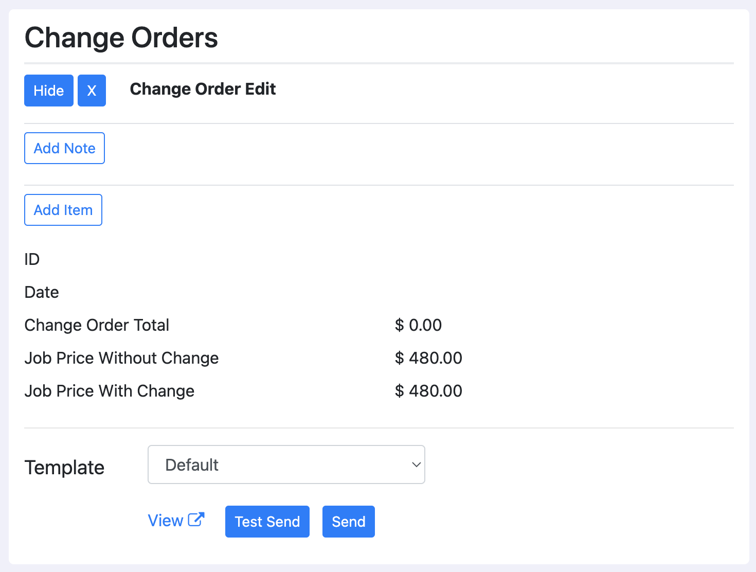 Create Change Order